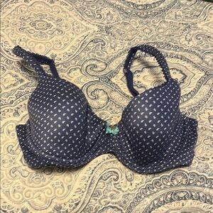 Navy Blue Paisley Print Bra